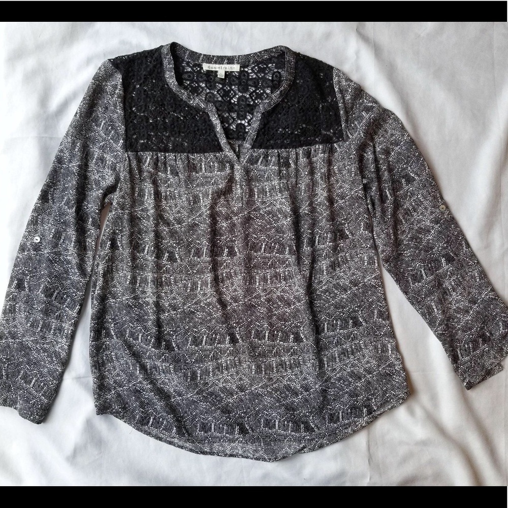 Daniel Rainn long sleeve lace blouse size Large